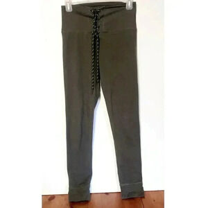 Aerie‎ leggings army green tie up front womens size medium super soft